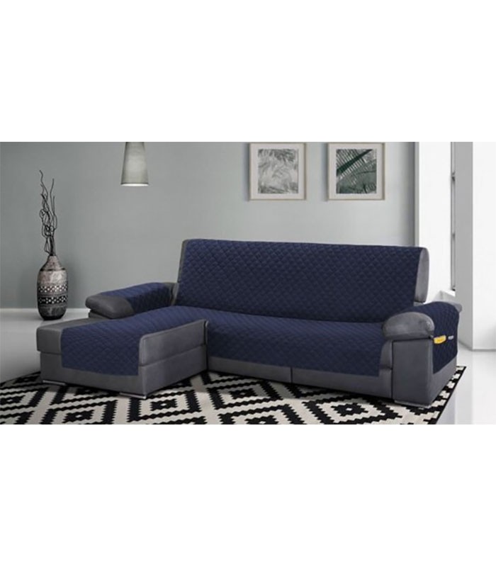 GOTEXTIL | Funda Cubre Sofá Chaise Longue Acolchado con Bolsillos