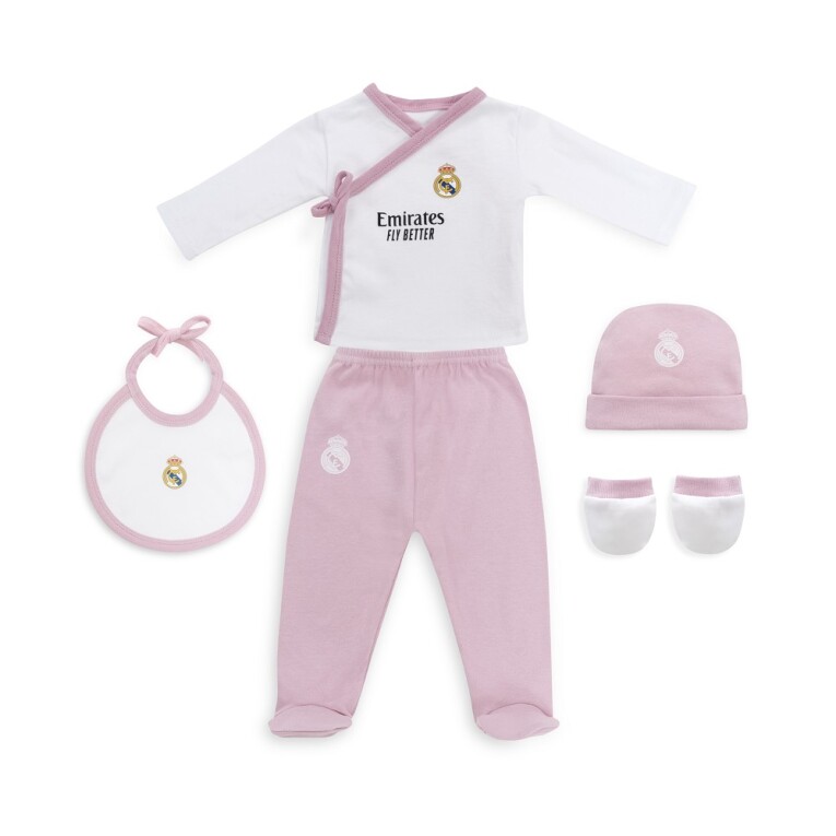 GOTEXTIL | SET REGALO 5 PIEZAS ROSA 100% ALGODÓN 0-6 MESES REAL MADRID INTERBABY