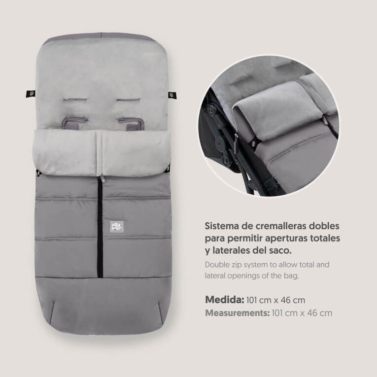 GOTEXTIL | Saco Universal Silla de Paseo Interbaby 10024 Gris – Impermeable, Transpirable y de Máximo Confort