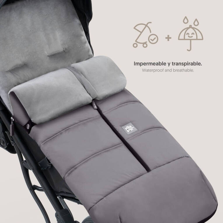 GOTEXTIL | Saco Universal Silla de Paseo Interbaby 10024 Gris – Impermeable, Transpirable y de Máximo Confort