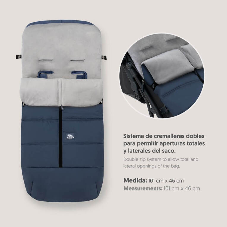 GOTEXTIL | Saco Universal Silla de Paseo Interbaby 10024 Marino – Impermeable, Transpirable y Elegante