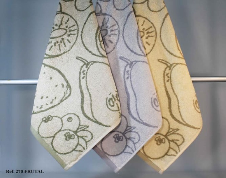 GOTEXTIL | Paños de cocina Trovador FRUTAL 270 pack 3- Algodón rizo 480 g/m²