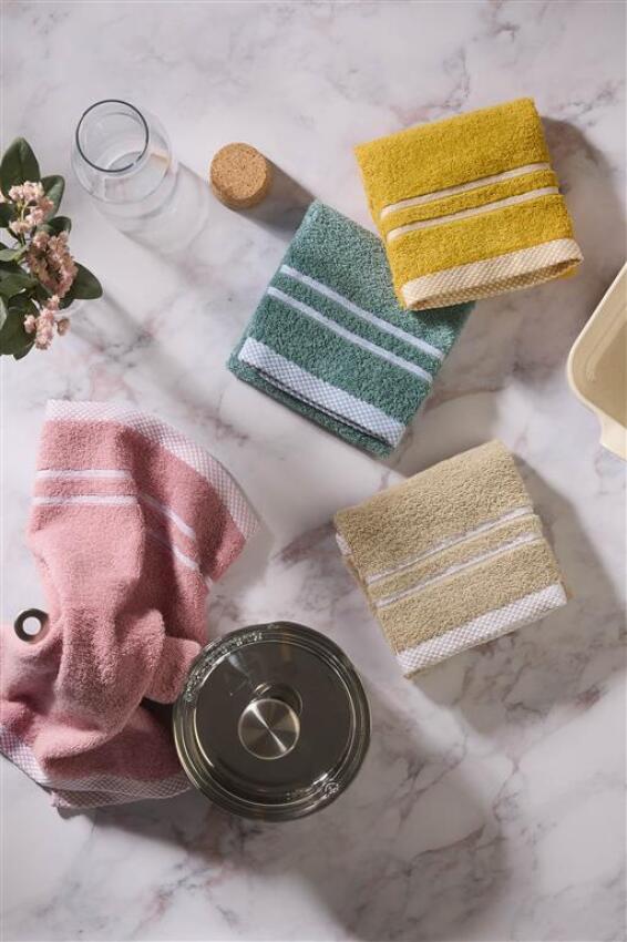 GOTEXTIL | Paños de Cocina Rayitas Atenas Algodón 400gr Pack 4