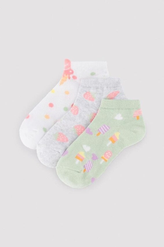 GOTEXTIL | Pack 3 calcetines tobilleros infantiles helados Ysabel Mora 32586