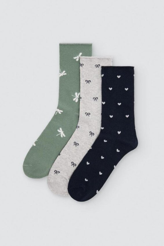 GOTEXTIL | Pack 3 Calcetines Mujer Sin Puño Fantasía Ysabel Mora 12109