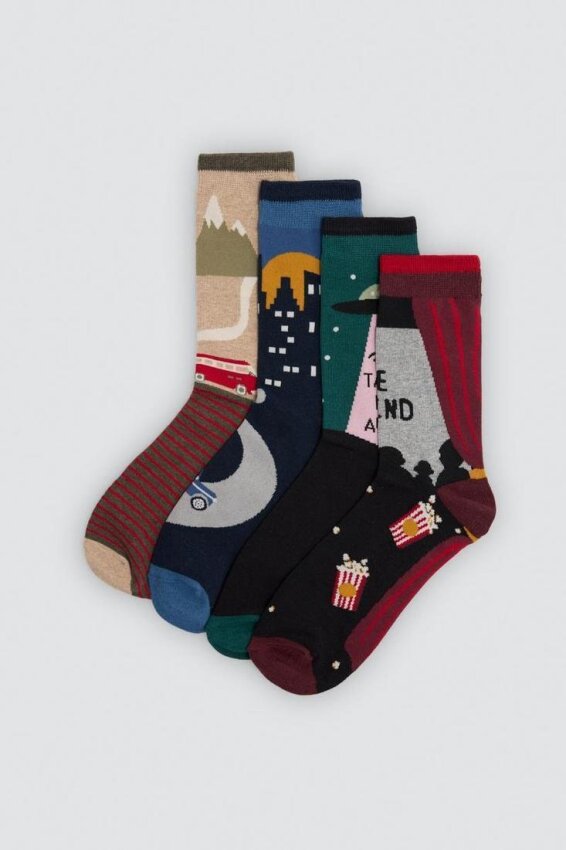 GOTEXTIL | Pack 4 Calcetines Sockarrats Llévame Lejos Ysabel Mora 22133