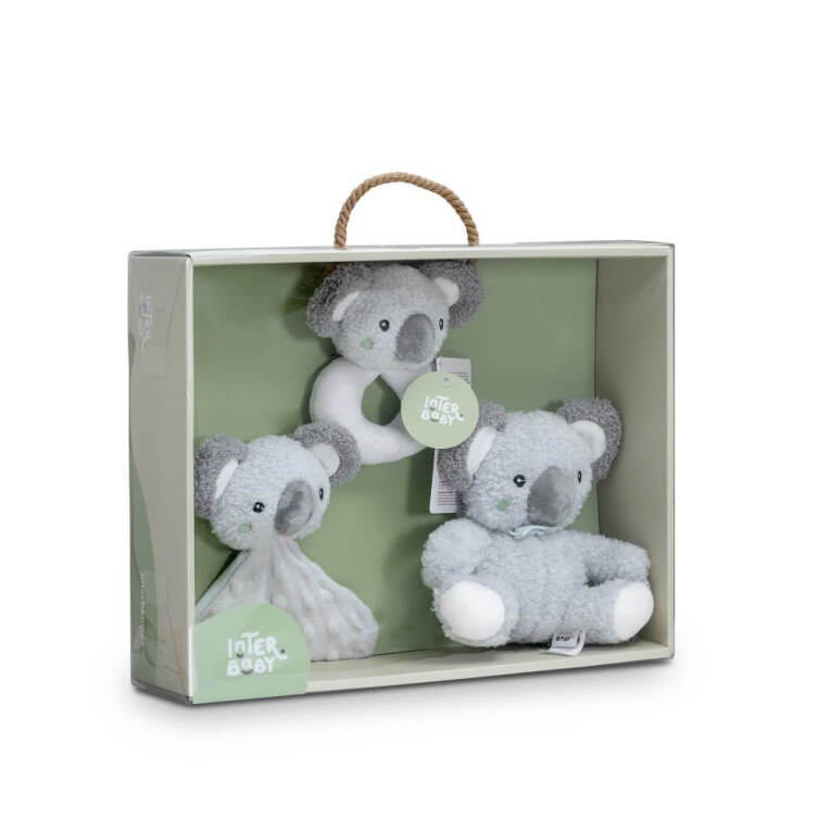 GOTEXTIL | Set Regalo Bebé 3 Piezas Koala KOALA008 Verde Interbaby