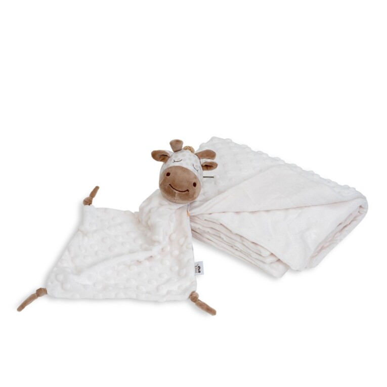 GOTEXTIL | Manta Burbuja + Doudou Jirafa Savanna Beige Interbaby