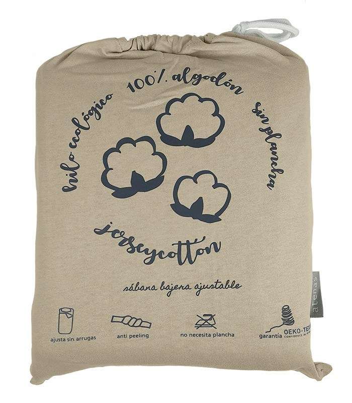 GOTEXTIL | Sábana Bajera Ajustable 932 JERSEY Algodón Ecológico Atenas