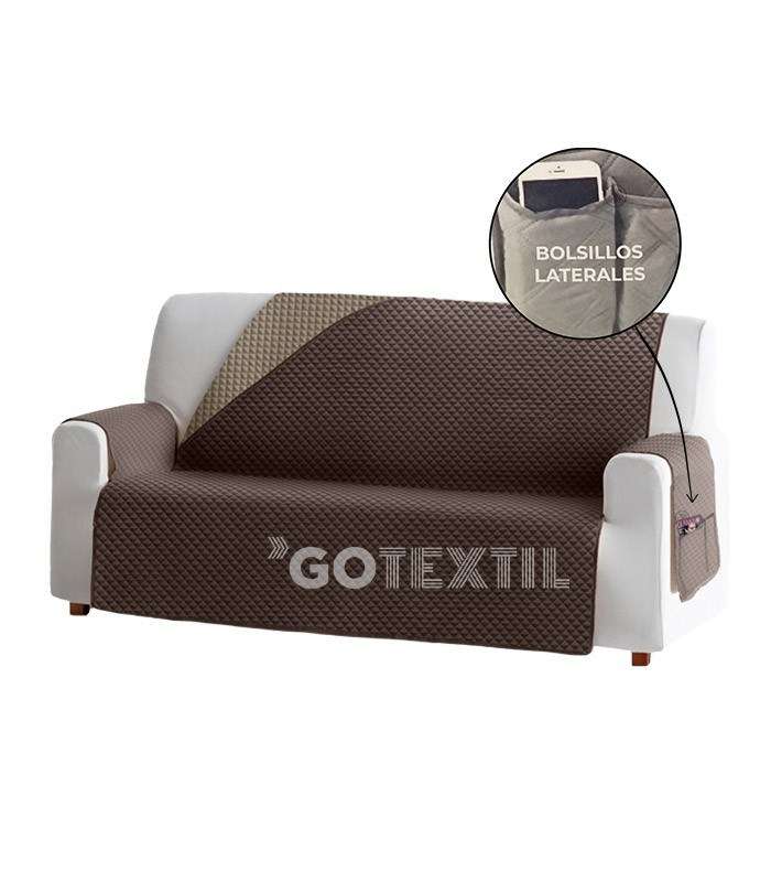 GOTEXTIL | FUNDA CUBRE SOFÁ REVERSIBLE CON BOLSILLOS HOME SECRET