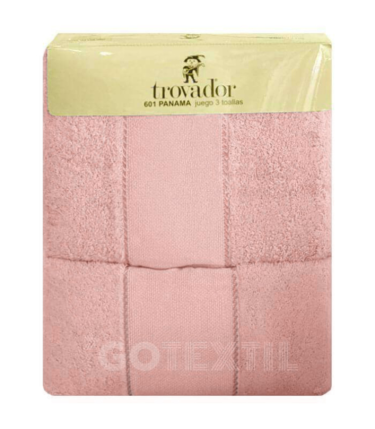 GOTEXTIL | Juego de Toallas TROVADOR 601 con Cenefa PANAMÁ para Bordar a Punto de Cruz – 100% Algodón, 500 g/m²
