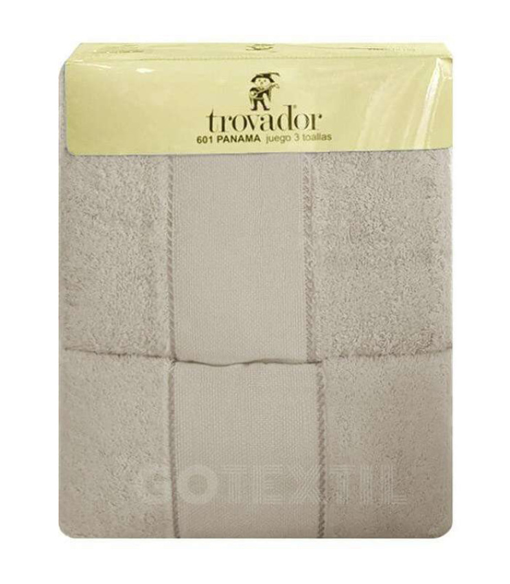 GOTEXTIL | Juego de Toallas TROVADOR 601 con Cenefa PANAMÁ para Bordar a Punto de Cruz – 100% Algodón, 500 g/m²