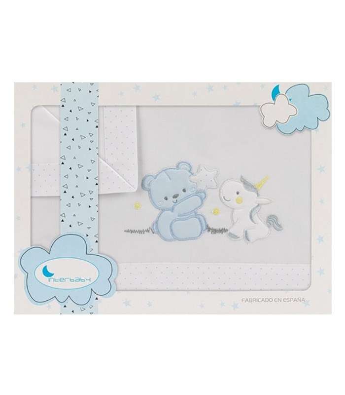 GOTEXTIL | Sabanas cuna 100% Algodón OSO UNICORNIO. Interbaby