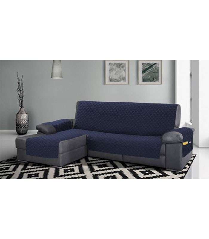 GOTEXTIL | Funda Cubre Sofá Chaise Longue Acolchado con Bolsillos