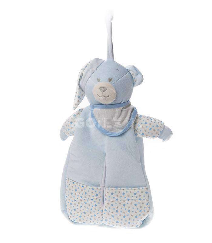 GOTEXTIL | GUARDA PAÑALES OSITO CON BABERO DE PANAMÁ PARA BORDAR PUNTO DE CRUZ GAMBERRITOS 9555