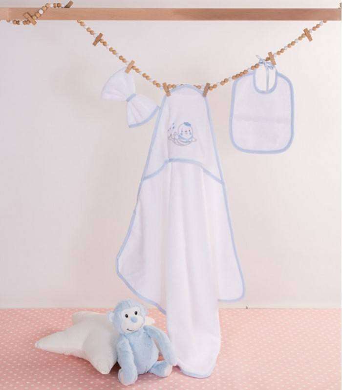 GOTEXTIL | Capa Baño Bebé + Babero + Manopla 21384  BH TEXTIL