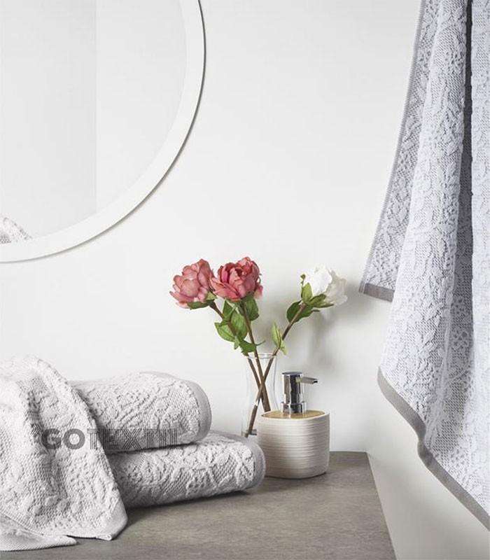 GOTEXTIL | Toalla Jacquard NERJA Rizo 100% Algodón 500gr. ATENAS