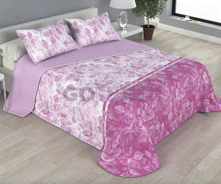 GOTEXTIL |  Colcha bouti estampada ACUARELA Rosa Home Secret