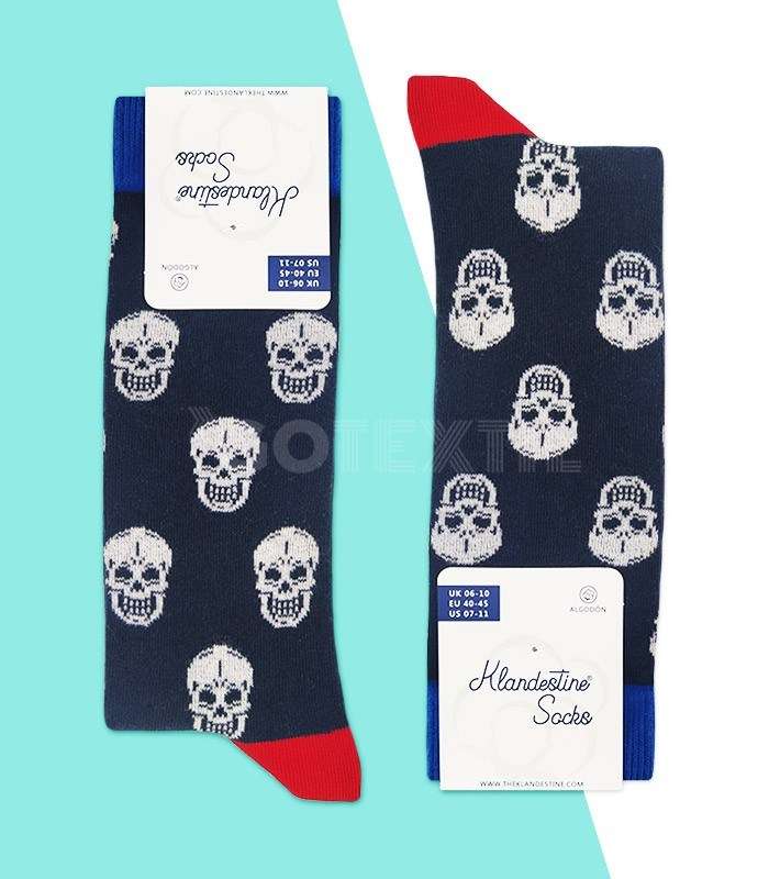 GOTEXTIL | CALCETINES CALAVERAS BLANCAS. KLANDESTINE SOCKS