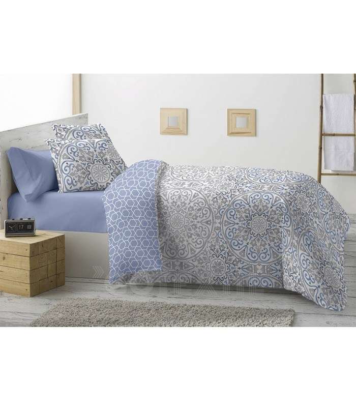 GOTEXTIL | Relleno Nórdico OSTARA Azul Reversible Miracle Home – Diseño Mandala moderno y cálido