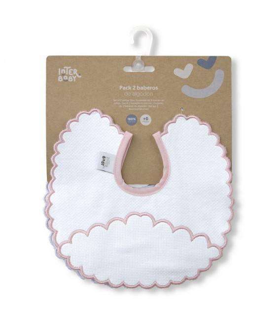GOTEXTIL | PACK 2 BABEROS CON PANAMÁ PARA BORDAR PUNTO DE CRUZ INTERBABY R3 REDONDOS