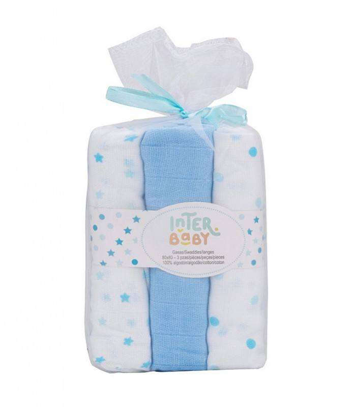 GOTEXTIL | INTERBABY 99980-1P Pack de 3 Gasas 80x80 cm