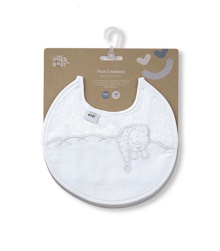 GOTEXTIL | PACK 2 BABEROS CON PANAMÁ PARA BORDAR A PUNTO DE CRUZ INTERBABY R10 REDONDOS