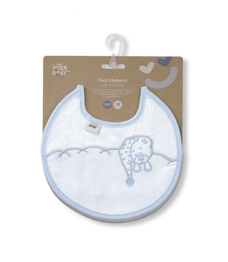 GOTEXTIL | PACK 2 BABEROS CON PANAMÁ PARA BORDAR A PUNTO DE CRUZ INTERBABY R10 REDONDOS