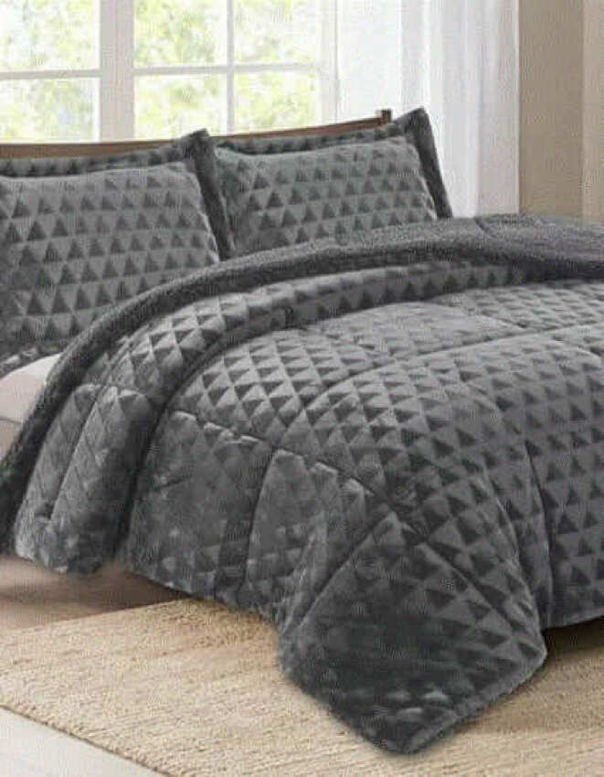 GOTEXTIL | Edredón Sherpa JERSON Gris Novotextil Cama 150 cm