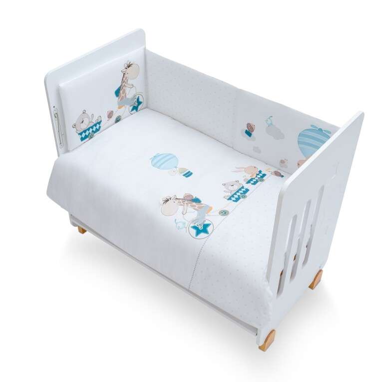 GOTEXTIL | Funda Nórdica Cuna + Protector Chichonera JIRAFA BICICLETA Interbaby