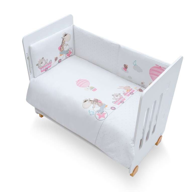 GOTEXTIL | Funda Nórdica Cuna + Protector Chichonera JIRAFA BICICLETA Interbaby