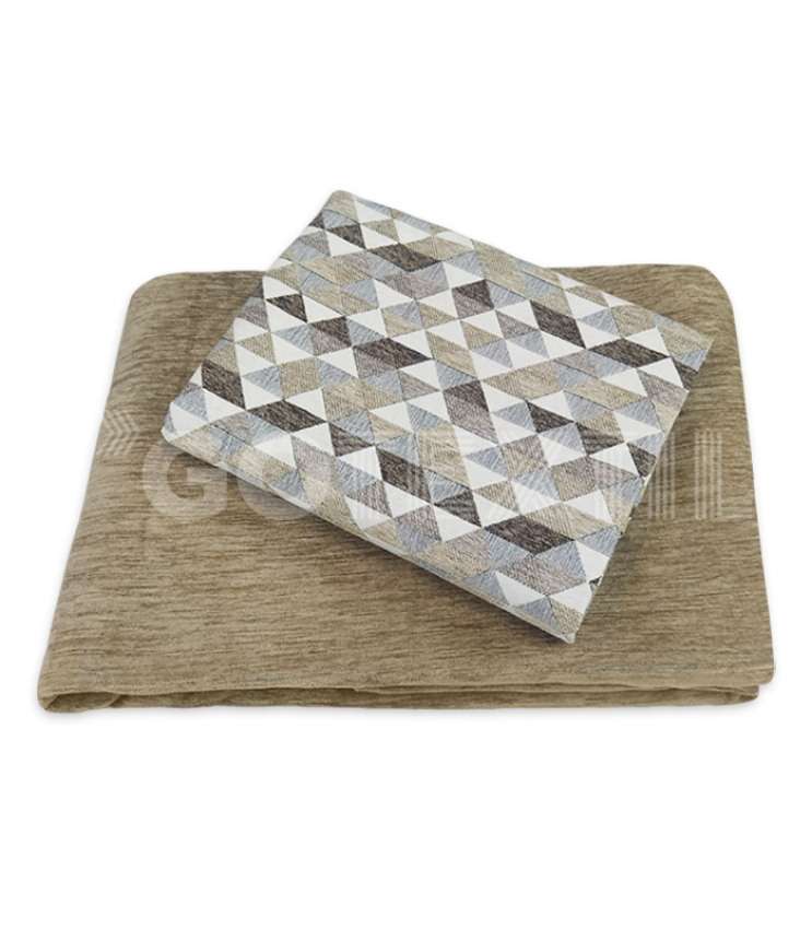 GOTEXTIL | Falda Mesa Camilla Rectangular Chenilla CORDOBA Crema + Tapete Mayo. MARCAVI