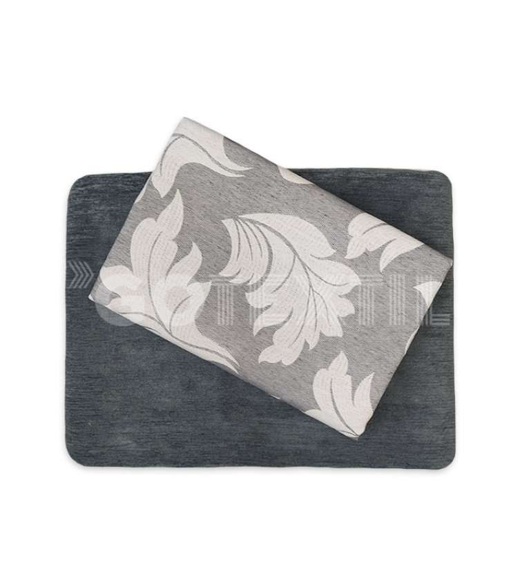 GOTEXTIL | Falda Mesa Camilla Rectangular Chenilla CORDOBA Gris + Tapete. MARCAVI