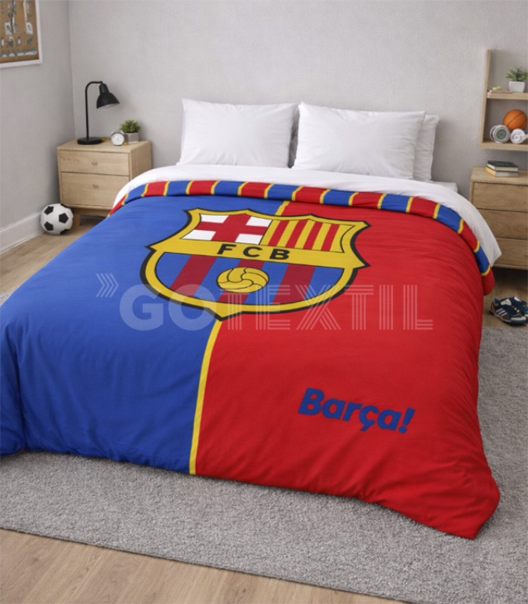 GOTEXTIL | Edredón Nórdico Reversible FC BARCELONA ESCUDO Asditex - Cama 90/105 cm - Licencia Oficial