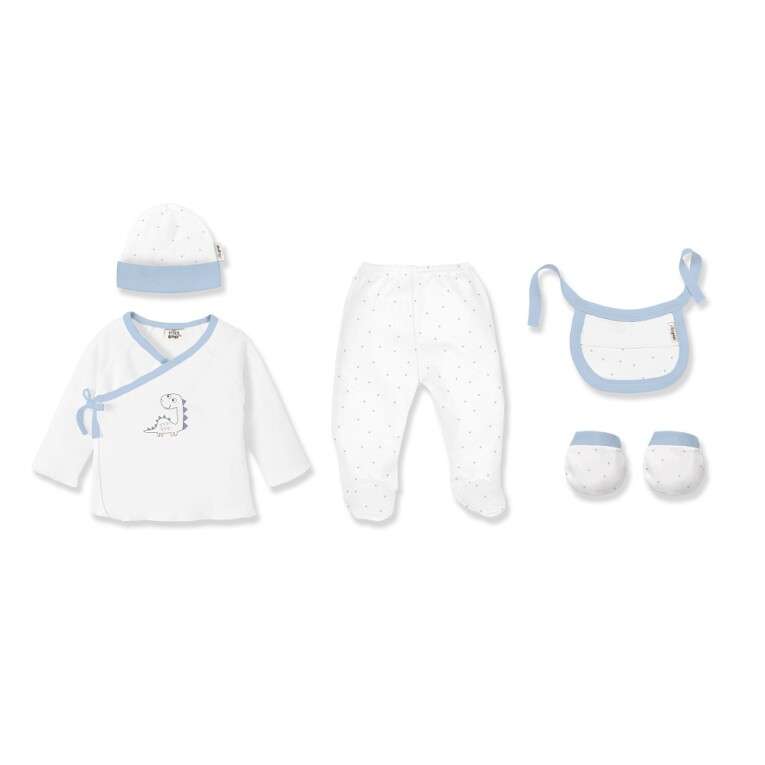 GOTEXTIL | Set Regalo bebé 5 piezas Bamboo 0-6 Meses DINOSAURIO INTERBABY