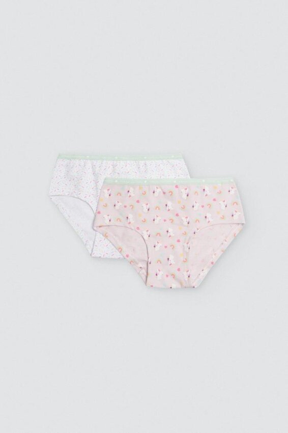 GOTEXTIL | PACK 2 BRAGUITAS NIÑA ALGODÓN ESTAMPADAS UNICORNIOS YSABEL MORA 18431