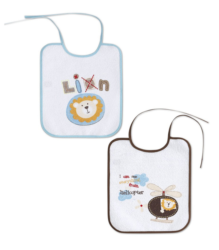 GOTEXTIL | PACK 2 BABEROS RIZO PLASTIFICADO 25x30 INTERBABY 00133