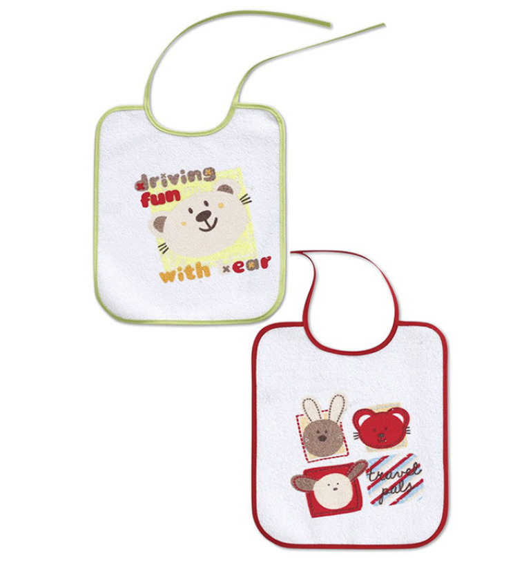 GOTEXTIL | PACK 2 BABEROS RIZO PLASTIFICADO 25x30 INTERBABY 00133