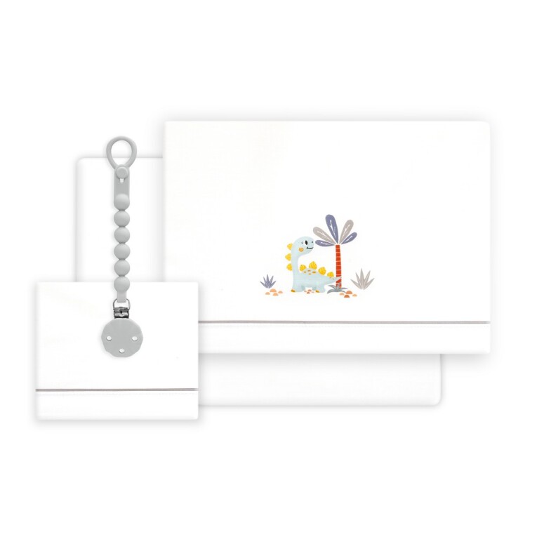 GOTEXTIL | TRÍPTICO CUNA ESTAMPADO DINOSAURIO PALMERA + CHUPETERO 03332 INTERBABY
