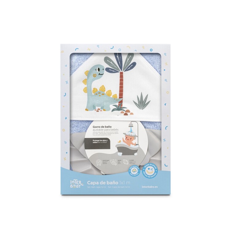 GOTEXTIL | CAPA BAÑO DINOSAURIO PALMERA + GORRO 01261 INTERBABY