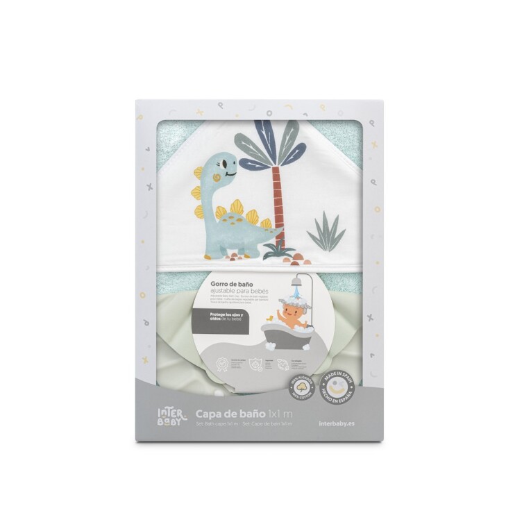 GOTEXTIL | CAPA BAÑO DINOSAURIO PALMERA + GORRO 01261 INTERBABY