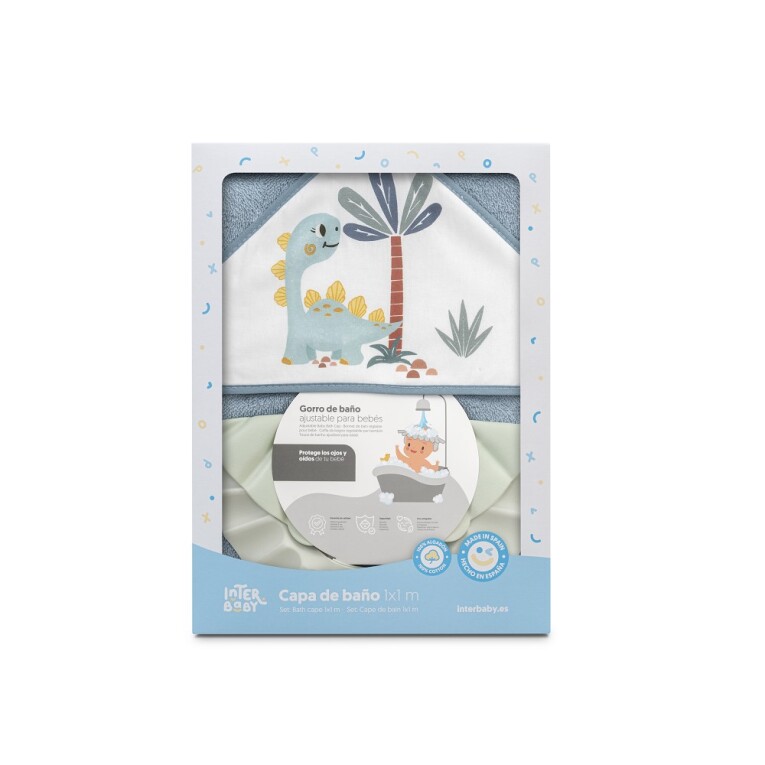 GOTEXTIL | CAPA BAÑO DINOSAURIO PALMERA + GORRO 01261 INTERBABY