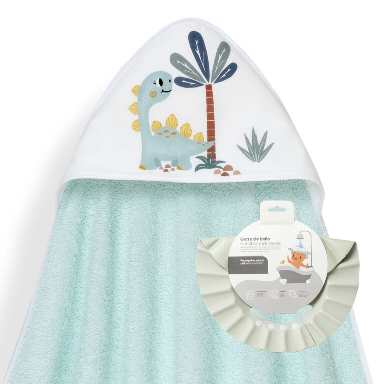 GOTEXTIL | CAPA BAÑO DINOSAURIO PALMERA + GORRO 01261 INTERBABY