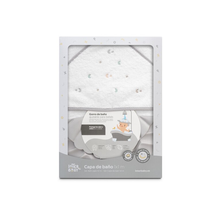 GOTEXTIL | CAPA BAÑO ESTRELLA LUNA MULTICOLOR + GORRO 01264 INTERBABY