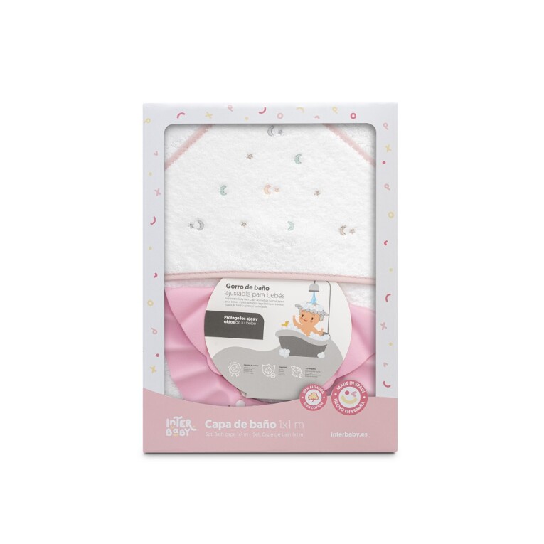 GOTEXTIL | CAPA BAÑO ESTRELLA LUNA MULTICOLOR + GORRO 01264 INTERBABY