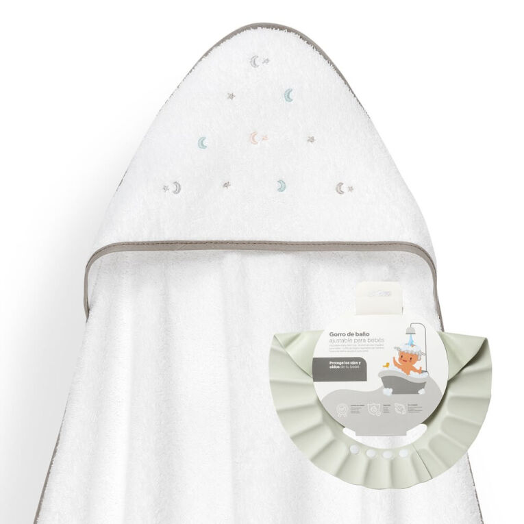 GOTEXTIL | CAPA BAÑO ESTRELLA LUNA MULTICOLOR + GORRO 01264 INTERBABY