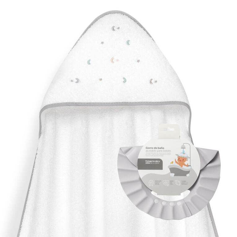 GOTEXTIL | CAPA BAÑO ESTRELLA LUNA MULTICOLOR + GORRO 01264 INTERBABY
