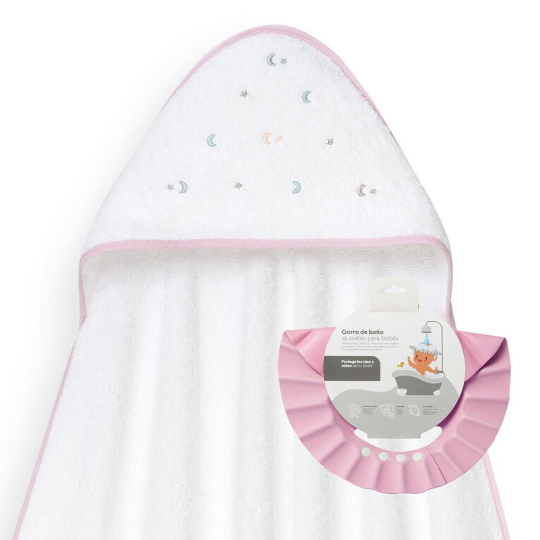 GOTEXTIL | CAPA BAÑO ESTRELLA LUNA MULTICOLOR + GORRO 01264 INTERBABY