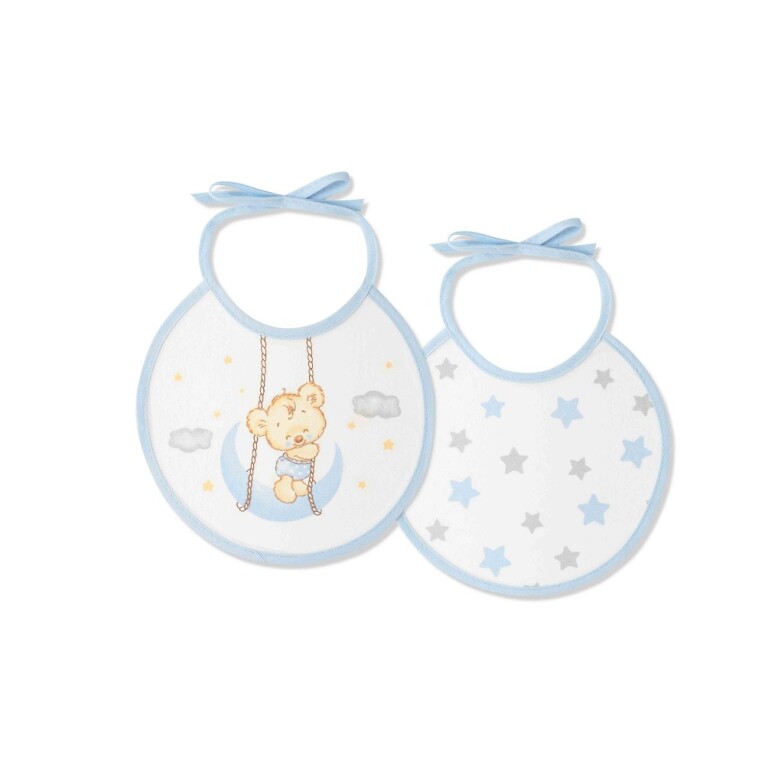 GOTEXTIL | PACK 2 BABEROS OSITO LUNA ESTRELLAS 00361 INTERBABY