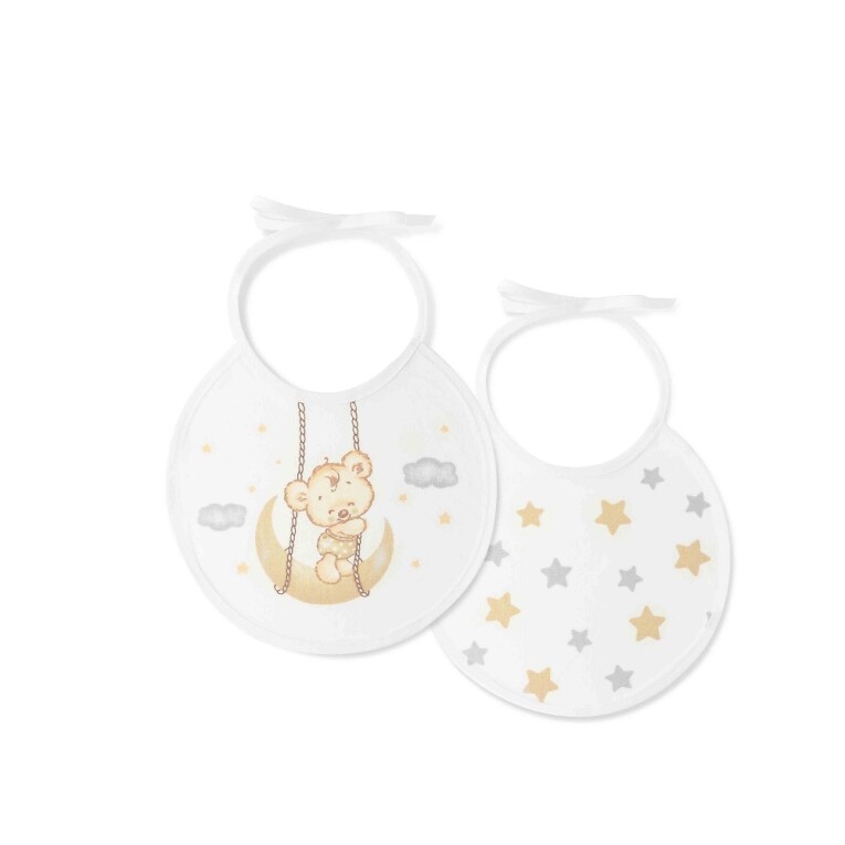 GOTEXTIL | PACK 2 BABEROS OSITO LUNA ESTRELLAS 00361 INTERBABY